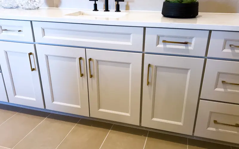 White painted kitchen cabinets after refinishing in a Sewell NJ kitchen